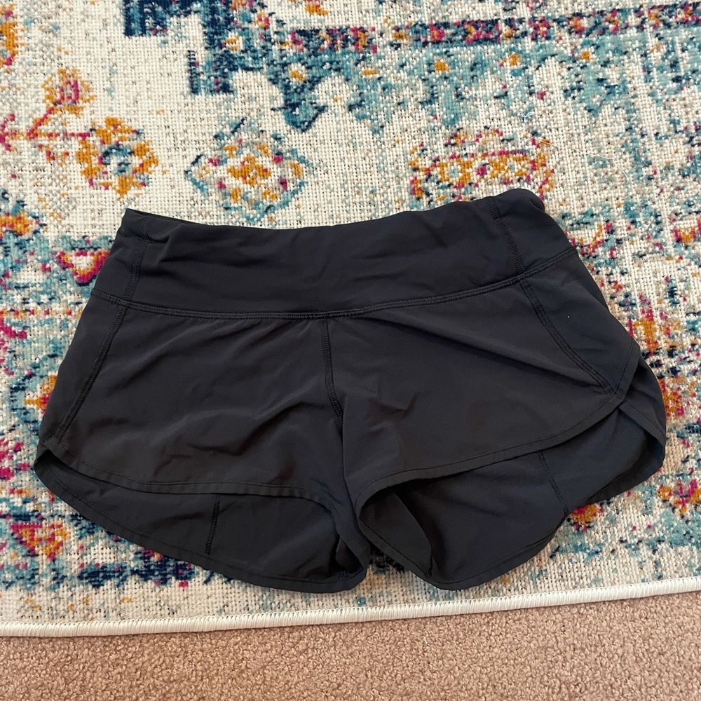 BLACK LULULEMON SHORTS